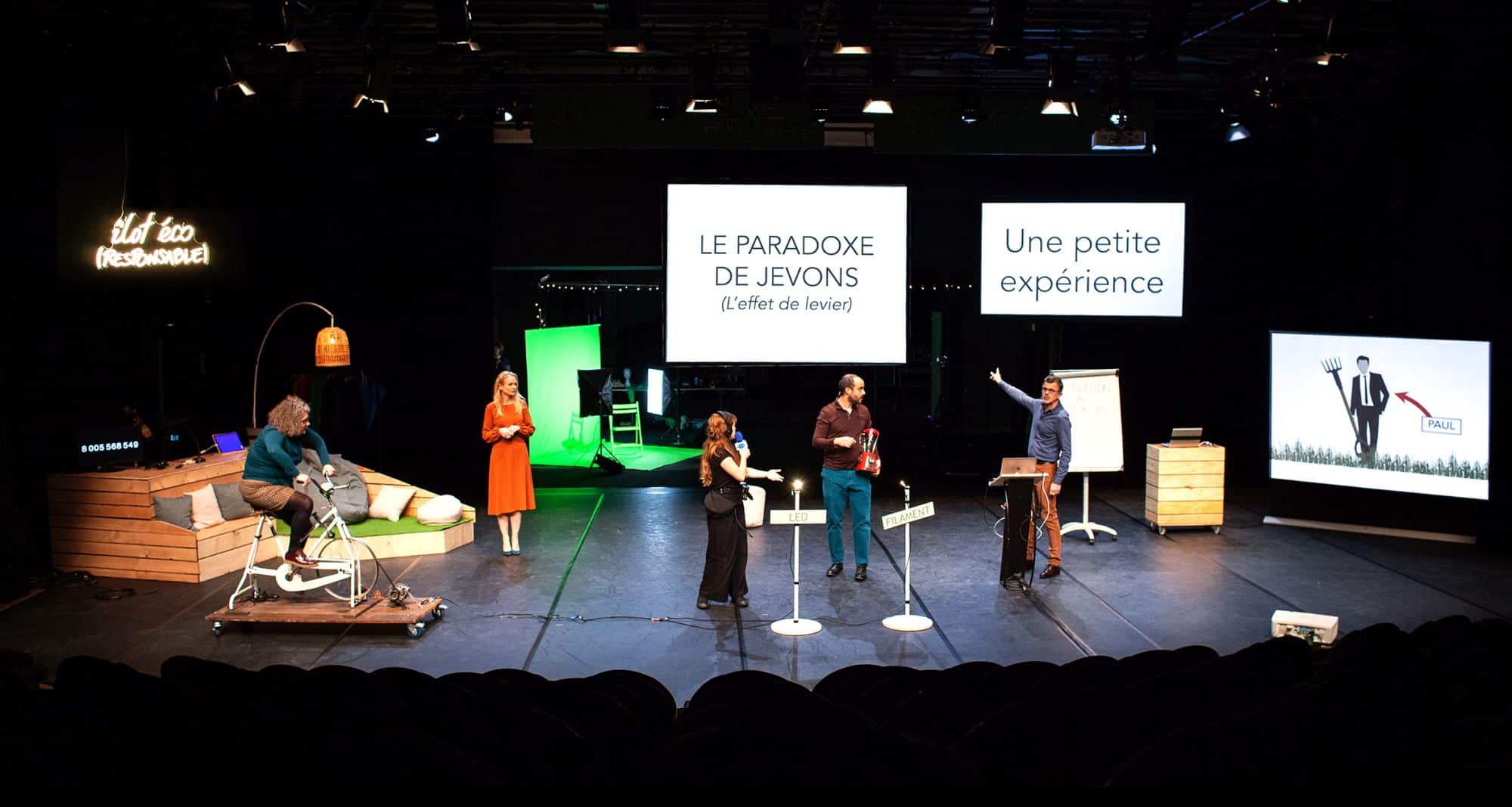Interroger l'avenir de l'espèce humaine : c'est le principe premier de Borderline(s) Investigation #2. Ce spectacle de Frédéric Ferrer débarque la saison prochaine et n'oublie pas d'être drôle. © Mathilde Delahaye