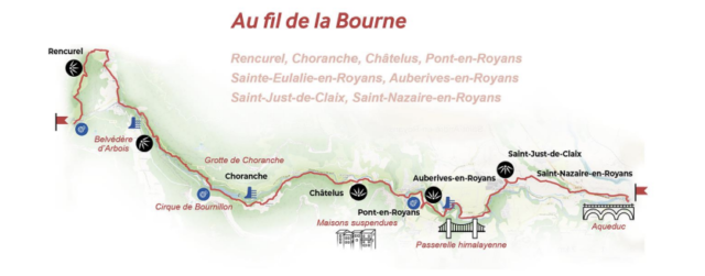 Parcours du sentier "Au fil de la Bourne" © Saint-Marcellin Vercors Isère Communauté