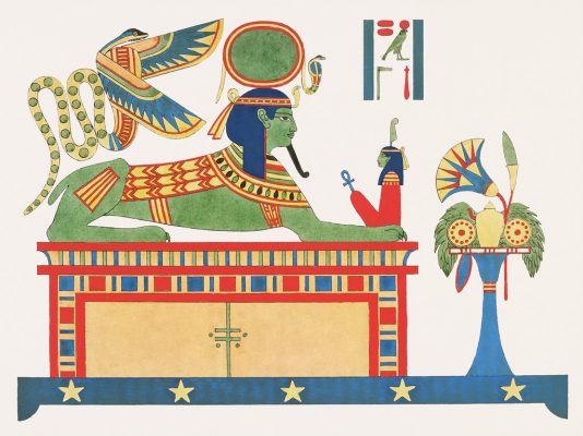 Il s’agit d’une collection des personnages mythiques de l’ancienne Égypte d’après des monuments. À travers la découverte de statuettes, bas-reliefs et autres, l’égyptologue identifiait quelle divinité était représentée.