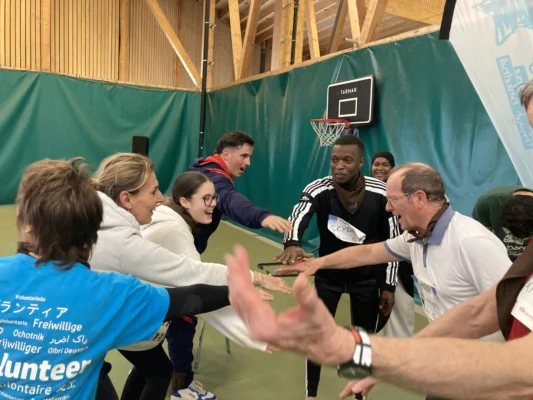 Le fond de dotation Sésame et l’association Sport dans la ville ont organisé un évènement sportif solidaire, Rencontres en Jeux, à Grenoble Tennis, mercredi 6 mars 2024. ©Anouk Dimitriou