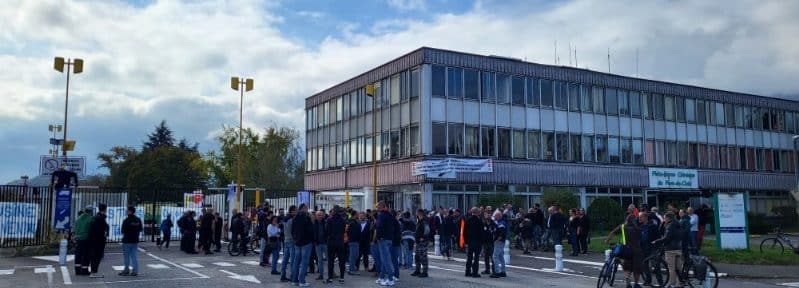 Blocage devant Vercorex Pont-de-Claix, le 23 octobre 2024. ©CGT Vencorex