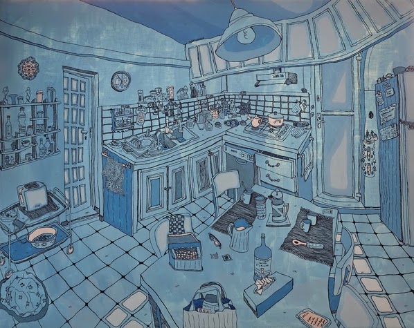 L'une des peintures bleues de Sarah Gautier. © Sarah Gautier