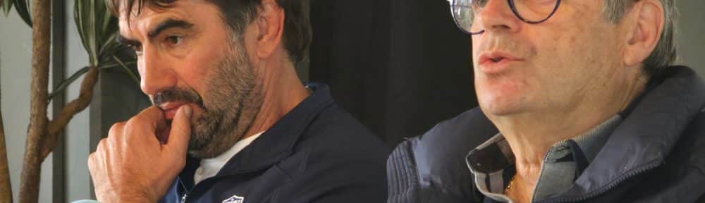 Jeff Dubois, le nouveau « patron du sportif » et Patrick Goffi, président du FCG. © Joël Kermabon - Place Gre'net.