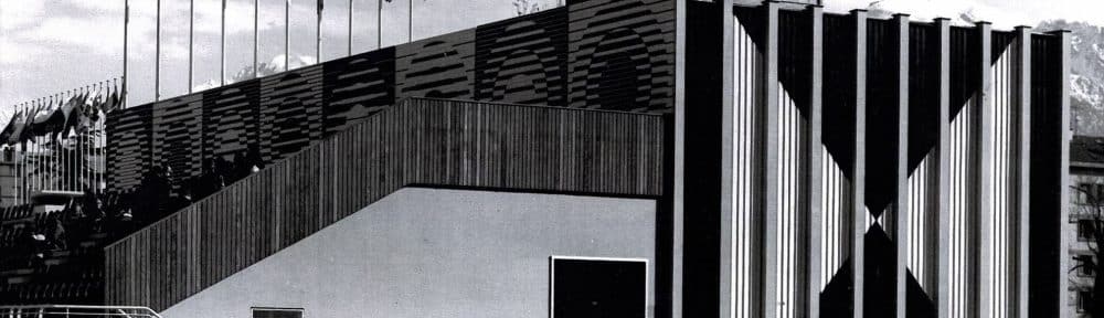 Les Anneaux olympiques, une œuvre monumentale créée par Victor Vasarely à l'occasion des Jeux olympiques de Grenoble en 1968 © Fondation Vasarely