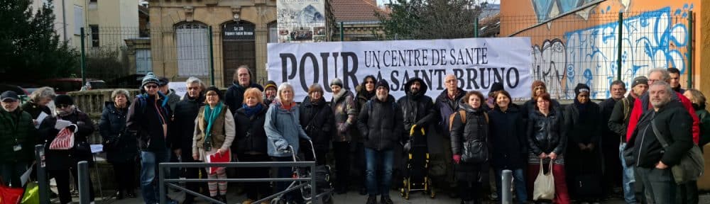 Une trentaine d'habitants et d'acteurs du quartier Saint-Bruno ont soutenu le projet de création d'un centre de santé au cœur de leur quartier. © Joël Kermabon - Place Gre'net