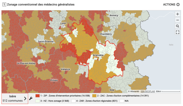 Nouveau zonage de l'ARS en 2026. ©ARS