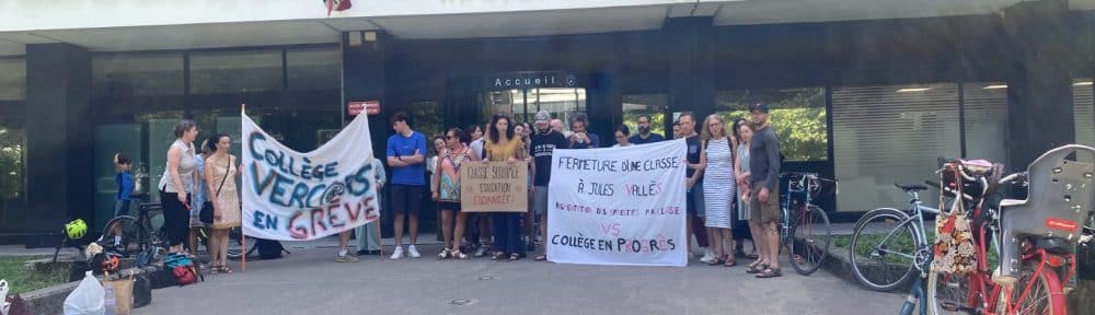 Des personnels des collèges Vercors de Grenoble et Vallès de Fontaine mobilisés devant le rectorat contre des fermetures de classes