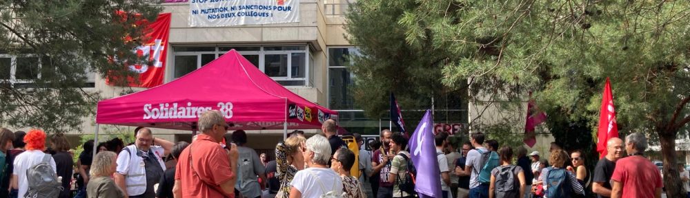 Rassemblement le 24 septembre 2026 devant les locaux de la DDETS de Grenoble. © Sud