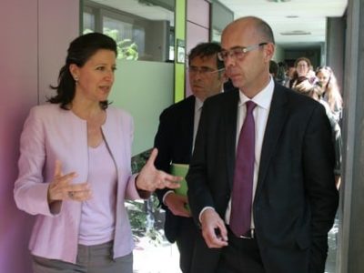 La ministre des Solidarités et de la Santé Agnès Buzyn a visité les locaux de la pépinière d'entreprises médicales Biopolis... au pas de course !