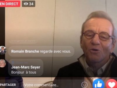 Thé ou café, le "live" Facebook d'Alain Carignon. Copie d'écran
