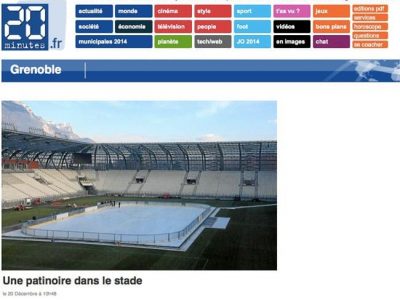 Capture d'écran du site de 20 Minutes Grenoble le 8 janvier 2014 avec un article datant du 20 décembre 2013