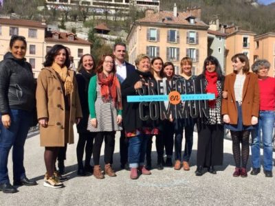 Collectif Grenoble en Commun, conférence de presse sur l'égalité, mercredi 4 mars 2020 © Ambre Croset