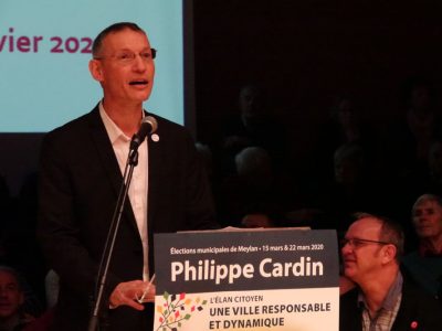 Philippe Cardin à son lancement de campagne. © Raphaëlle Denis - Place Gre'net