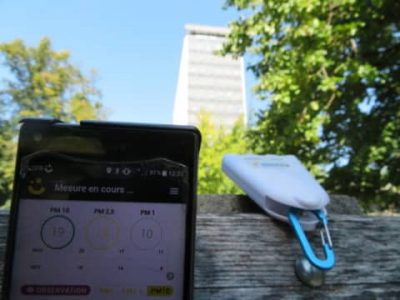 Grâce à l'application Captothèque, vous pouvez suivre en temps réel le taux de particules fines. © Tim Buisson