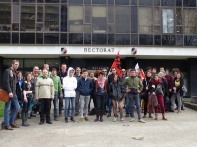 Rassemblement rectorat 11 mars 2020 UNE