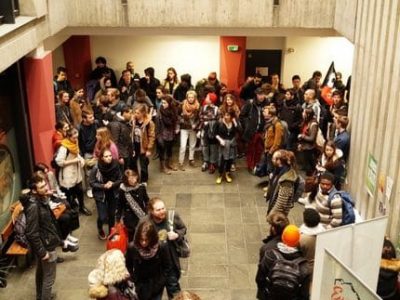 Occupation du bâtiment de la présidence par les étudiants de l'UGA, le 3 Avril 2018. © Léa Raymond - placegrenet.fr
