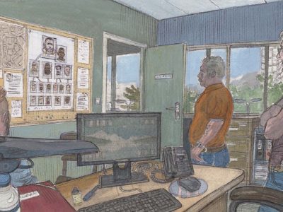 Dédicace de la BD À mourir entre les bras de ma nourrice, qui déroule Échirolles (revisitée) en toile de fond
