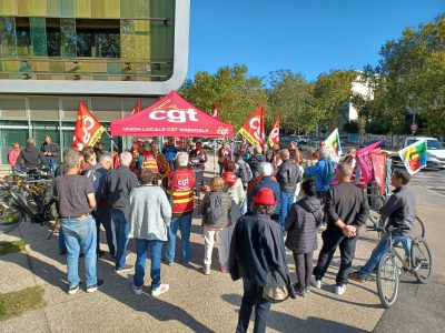Pensions de retraite du privé : la CGT Isère a donné de la voix devant la caisse locale Agirc-Arrco de Grenoble