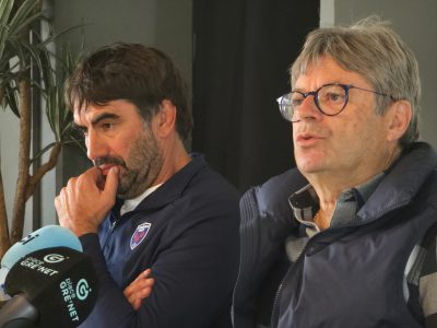 Jeff Dubois, le nouveau « patron du sportif » et Patrick Goffi, président du FCG. © Joël Kermabon - Place Gre'net.
