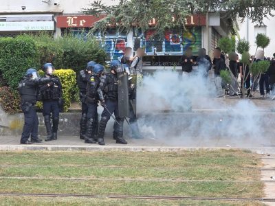 Incidents devant le lycée Emmanuel-Mounier de Genoble le 1er octobre 2026. © Joël Kermabon - Place Gre'net