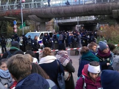 Evacuation campament Estacade 21 novembre 2019 UNE